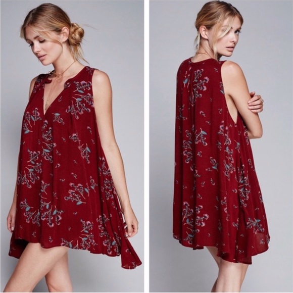 Free People Dresses & Skirts - Free People Tree Swing Red Printed Tunic Dress